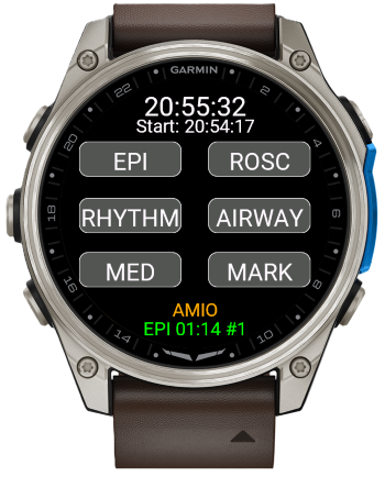 CodeMark running on a compatible Garmin watch